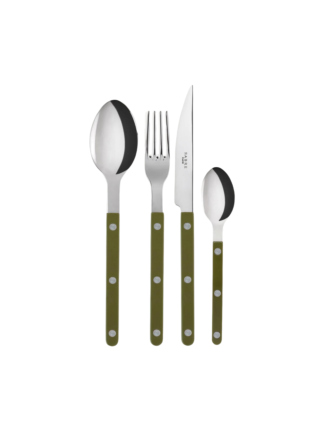 Fern Green Solid Bistro 4-Piece Flatware Set