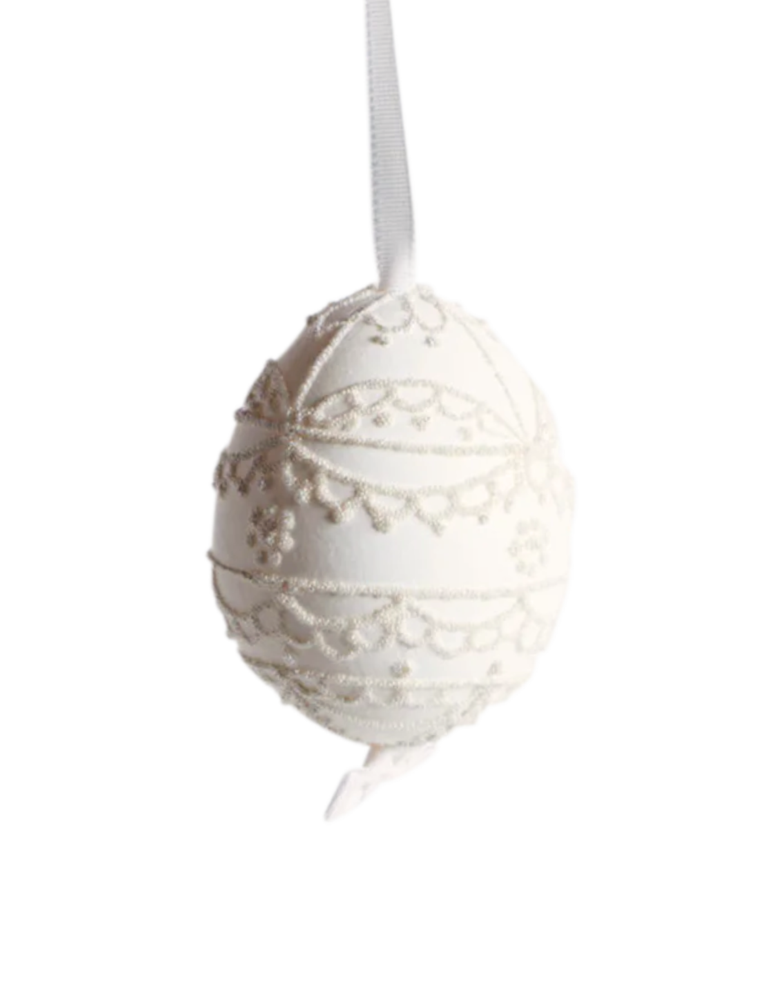 Lace & Pearl Egg Ornament