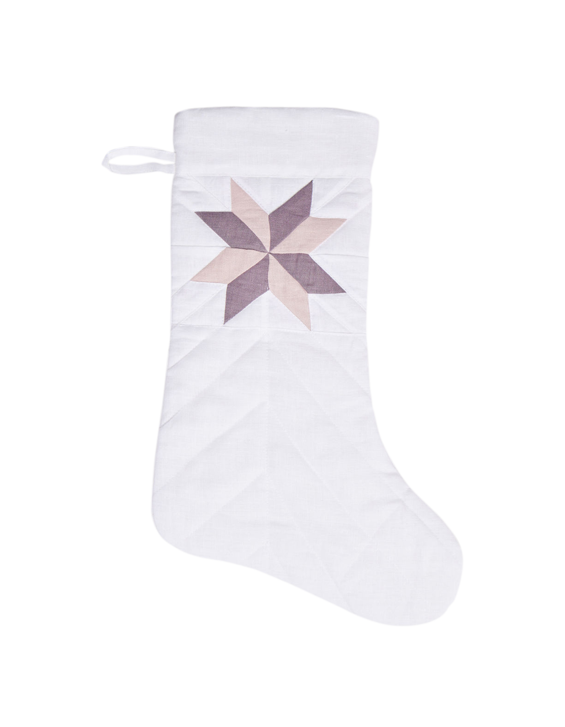 Pink and Purple Linen Patchwork Stocking