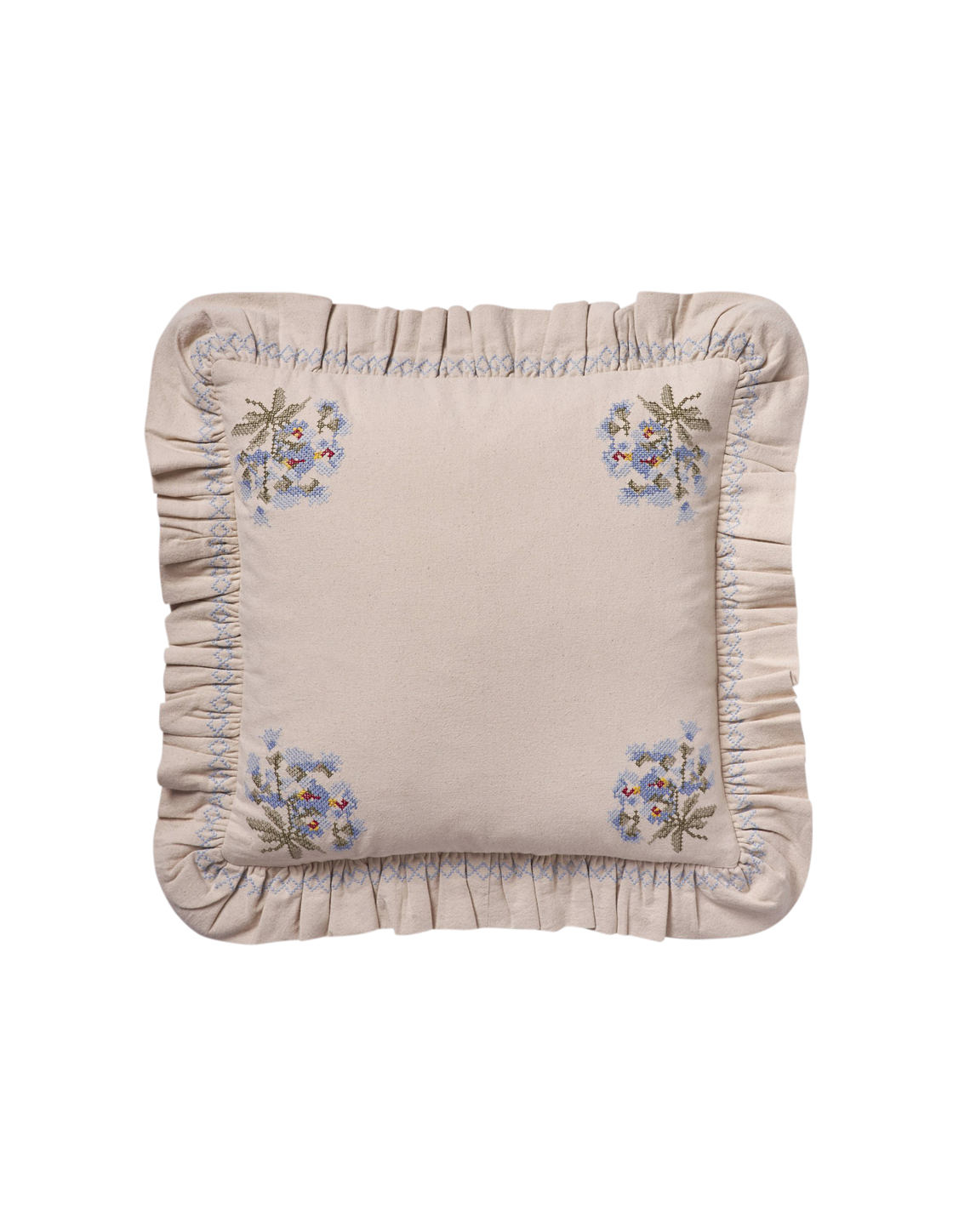 Cornflower Ristipisto Cross Stitch Pillow