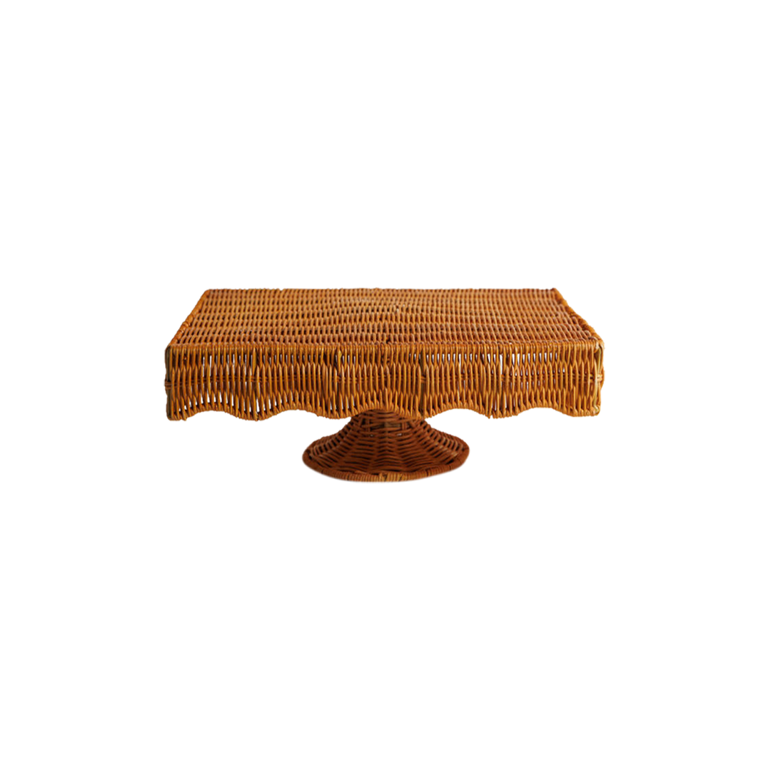 Rectangular Rattan Cake Stand