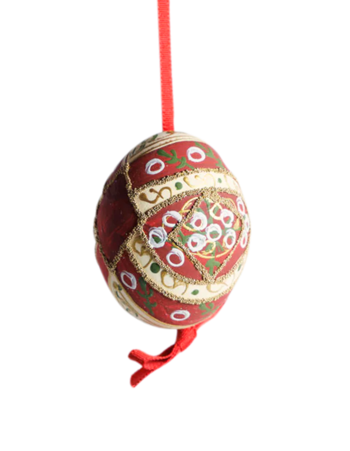 Red Panel Egg Ornament